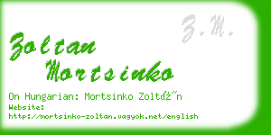 zoltan mortsinko business card